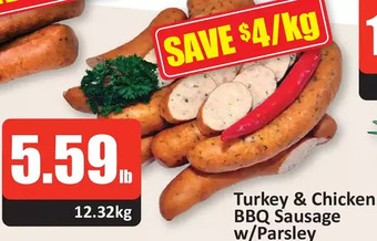 Starsky Turkey & chicken bbq sausage w/ parsley offer