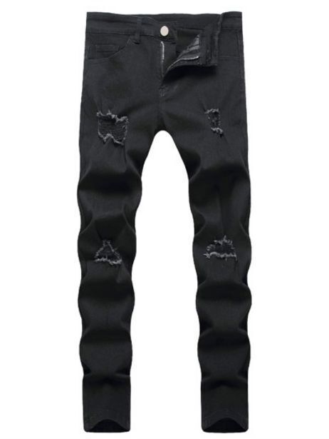 SheIn Men ripped frayed skinny jeans offer