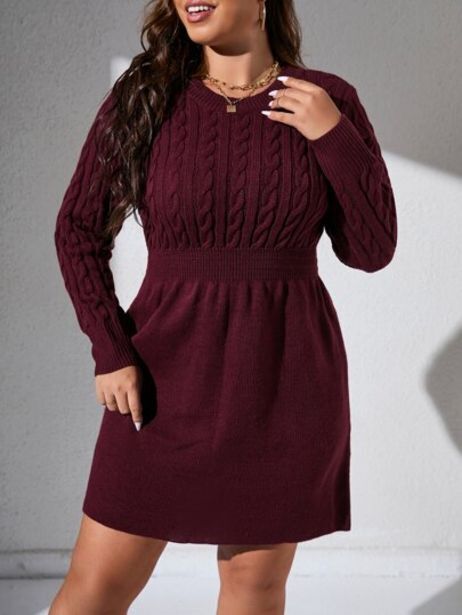 SheIn Shein unity plus cable knit sweater dress without belt offer
