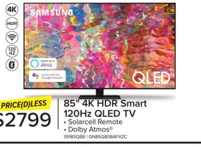 Leon's Samsung 85 uhd qled 4k smart tv - qn85q80bafxzc offer