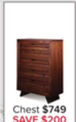 Leon's Camila 5 drawer chest - rustic brown offer