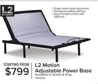Leon's L2 motion queen adjustable base offer
