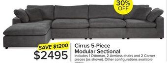 Leon's Cirrus 5-piece modular sectional with ottoman - grey offer