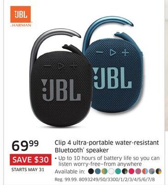 The Source Jbl clip 4 ultra-portable water-resistant bluetooth speaker offer
