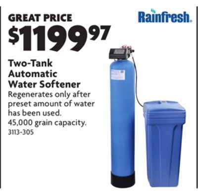 Home Hardware Two-tank automatic water softener offer