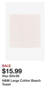 H&M Large cotton beach towel offer