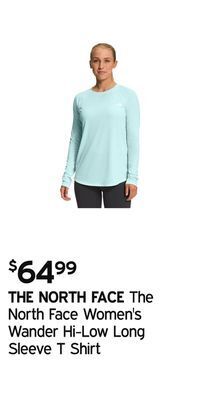 Atmosphere The north face women's wander hi-low long sleeve t shirt offer