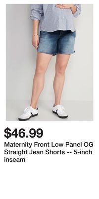 Old Navy Maternity front low panel og straight jean shorts -- 5-inch inseam offer