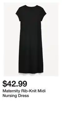 Old Navy Maternity rib-knit midi nursing dress offer