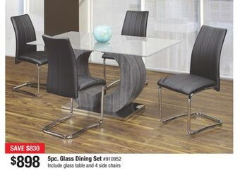 Bad Boy Superstore 5pc. glass dining set offer