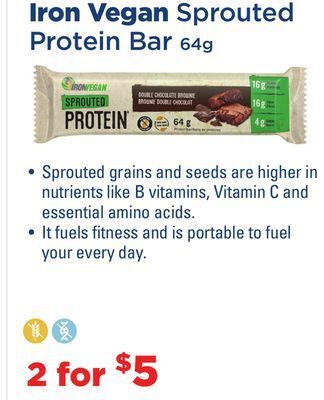 Nature's Source and Nature's Signature Iron vegan sprouted protein bar offer