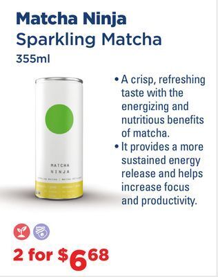 Nature's Source and Nature's Signature Matcha ninja sparkling matcha offer
