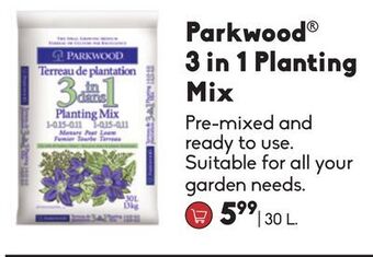Sheridan Nurseries Parkwood® 3 in 1 planting mix offer
