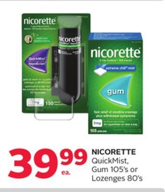 Rexall Nicorette quickmist, gum 105' s or lozenges 80' s offer