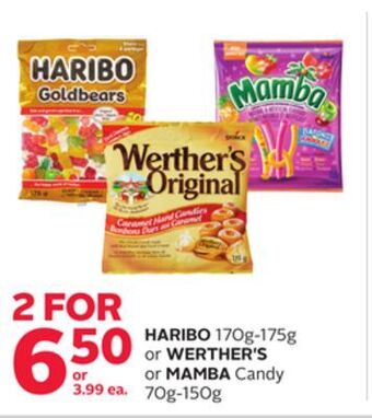 Rexall Haribo 170g-175g or werther's or mamba candy 70g-150g offer