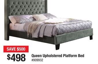 Bad Boy Superstore Queen upholstered platform bed offer