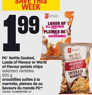 Independent City Market Croustilles cuites à la marmite, pleines de ou saveurs du monde pc, 200 g offer