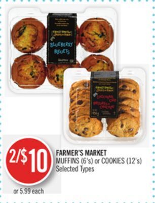 Shoppers Drug Mart Farmer's market muffins (6's) or cookies (12's) offer