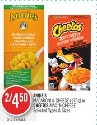Shoppers Drug Mart Annie's macaroni cheese (170g) or cheetos mac'n cheese offer