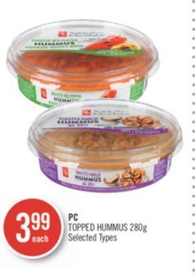 Shoppers Drug Mart Pc topped hummus offer