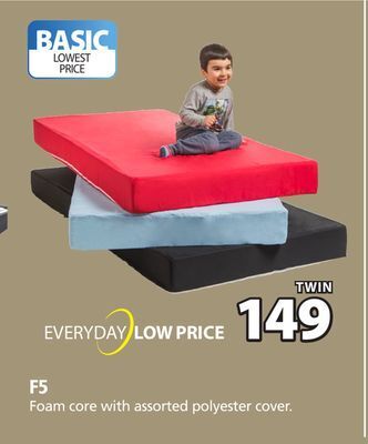 JYSK F5 foam core with assorted polyester cover offer