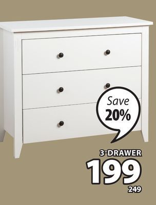 JYSK Stoke 3-drawer chest offer