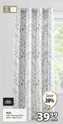 JYSK Ally light filtering curtain panel offer