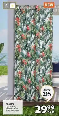 JYSK Baratti light filtering outdoor curtain panel offer