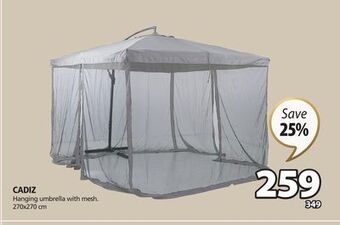 JYSK Cadiz hanging umbrella with mesh offer