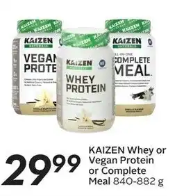Sobeys Kaizen Whey or Vegan Protein or Complete Meal offer
