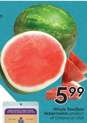 Sobeys Whole Seedless Watermelon offer