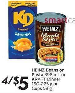 Sobeys Heinz Beans or Pasta offer