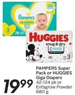 Sobeys Pampers Super Pack or Huggies Giga Diapers offer