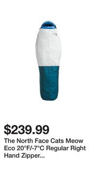Sport Chek The north face cats meow eco 20°f/-7°c regular right hand zipper sleeping bag offer