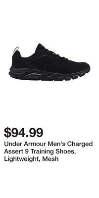 Sport Chek Under armour men's charged assert 9 training shoes, lightweight, mesh offer