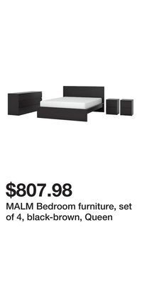 IKEA Malm bedroom furniture, set of 4, black-brown, queen offer
