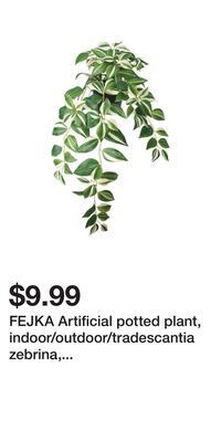 IKEA Fejka artificial potted plant, indoor/outdoor/tradescantia zebrina, 12 cm (4 ¾ ) offer