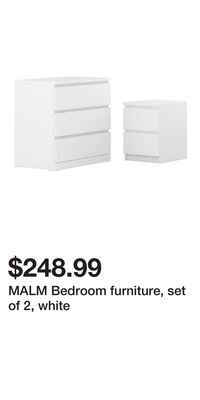 IKEA Malm bedroom furniture, set of 2, white offer