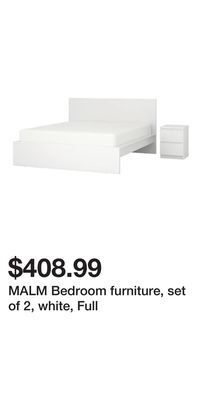 IKEA Malm bedroom furniture, set of 2, white, full offer