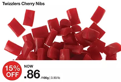 Bulk Barn Twizzlers cherry nibs offer