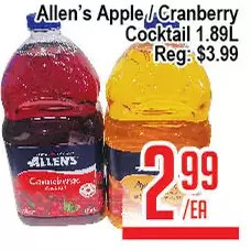 Skyland Foodmart Allen's apple / cranberry cocktail offer