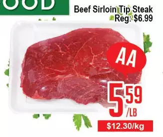 Skyland Foodmart Beef sirloin tip steak offer