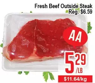 Skyland Foodmart Fresh beef outside steak offer