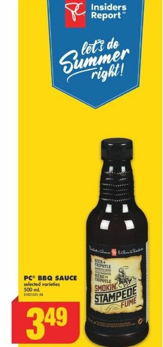 No Frills PC® BBQ SAUCE ,500 ml offer