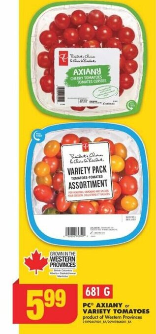 No Frills PCⓇ AXIANY or VARIETY TOMATOES offer