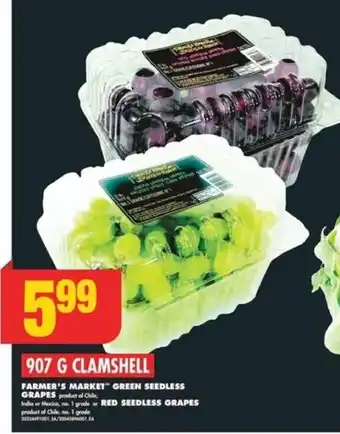 No Frills FARMER'S MARKET" GREEN SEEDLESS GRAPES ,RED SEEDLESS GRAPES offer