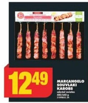No Frills MARCANGELO SOUVLAKI KABOBS ,480/640 g offer