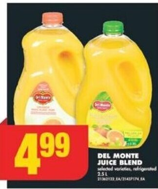 No Frills DEL MONTE JUICE BLEND 2,5 L offer