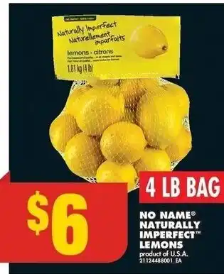 No Frills NO NAMEⓇ NATURALLY IMPERFECT™ LEMONS ,4 LB BAG offer