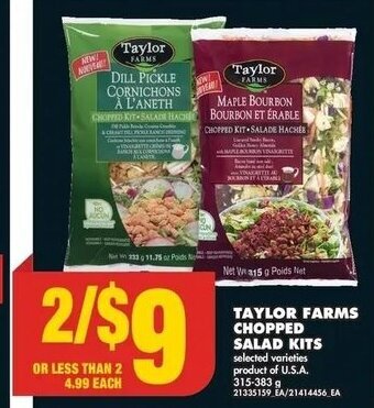 No Frills TAYLOR FARMS CHOPPED SALAD KITS offer